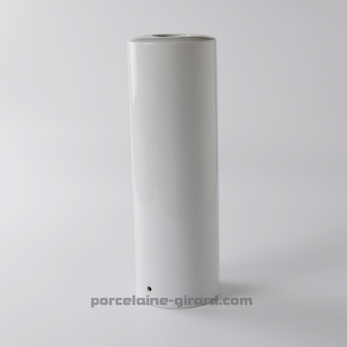 PIED DE LAMPE CYLINDRIQUE DIAMETRE 10CM HT 30CM.PORCELAINE /