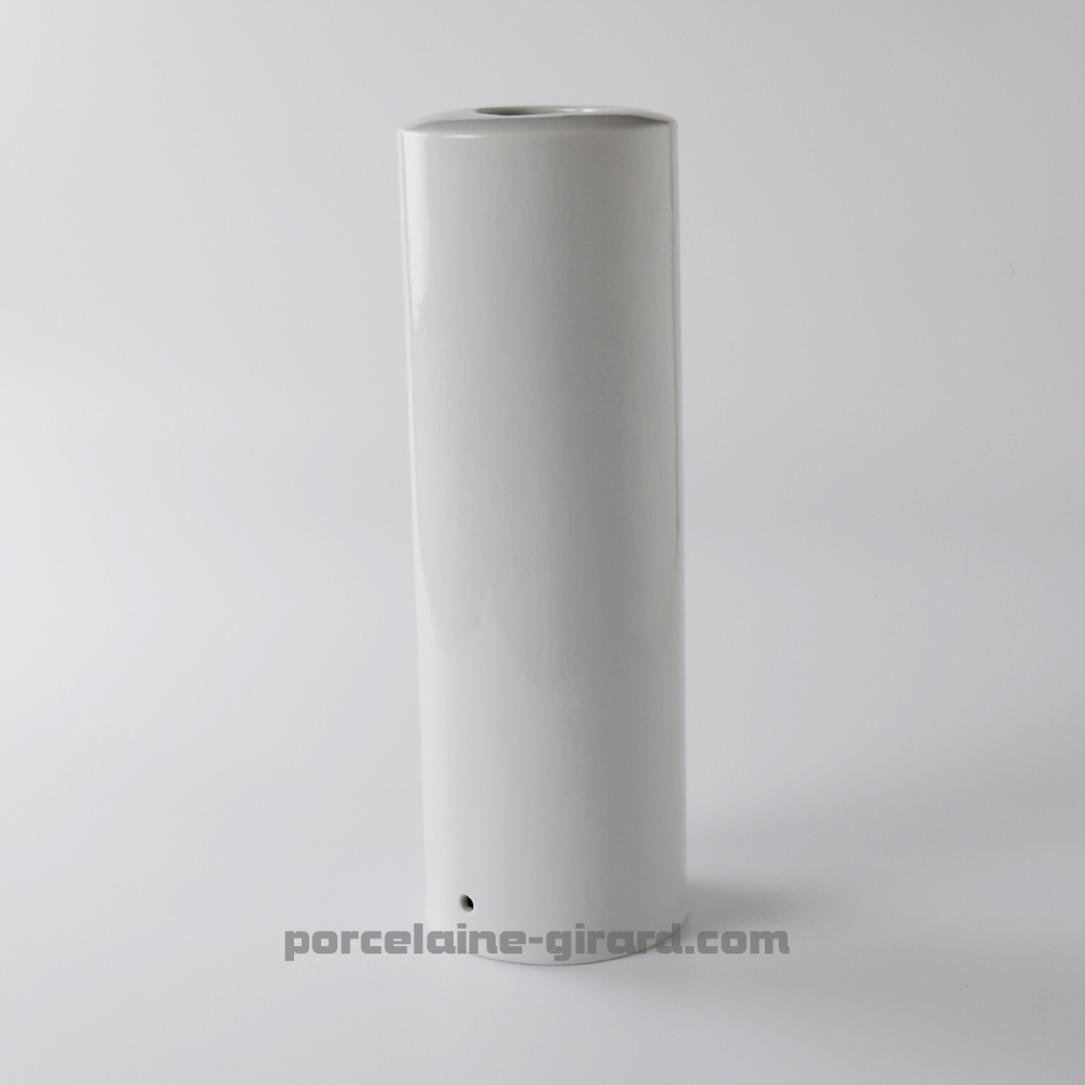 PIED DE LAMPE CYLINDRIQUE DIAMETRE 10CM HT 30CM.PORCELAINE /