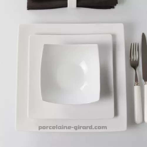 ASSIETTE DESSERT CARREE DESIGN 16CM  //