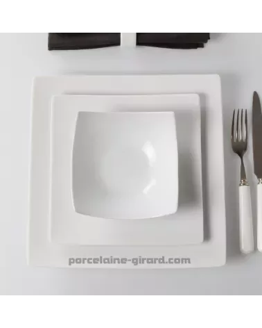 ASSIETTE DESSERT CARREE DESIGN 16CM  //