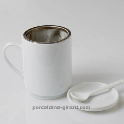 MUG TISANIERE EMPILABLE 30CL DIAMETRE 7.5CM HT 9.8CM /