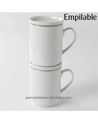 MUG TISANIERE EMPILABLE 30CL DIAMETRE 7.5CM HT 9.8CM /