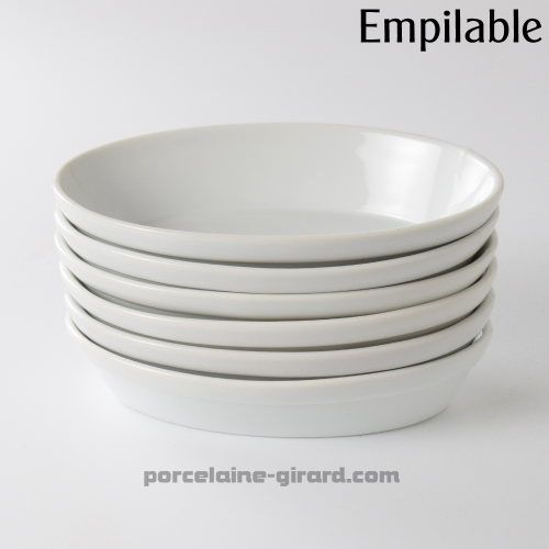 PLAT OVALE EMPILABLE 19.2X12.7CM HT 4CM  /