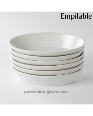 PLAT OVALE EMPILABLE 19.2X12.7CM HT 4CM  /