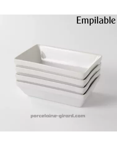PLAT RECTANGULAIRE EMPILABLE 14X8.5CM HT 3.6CM  /