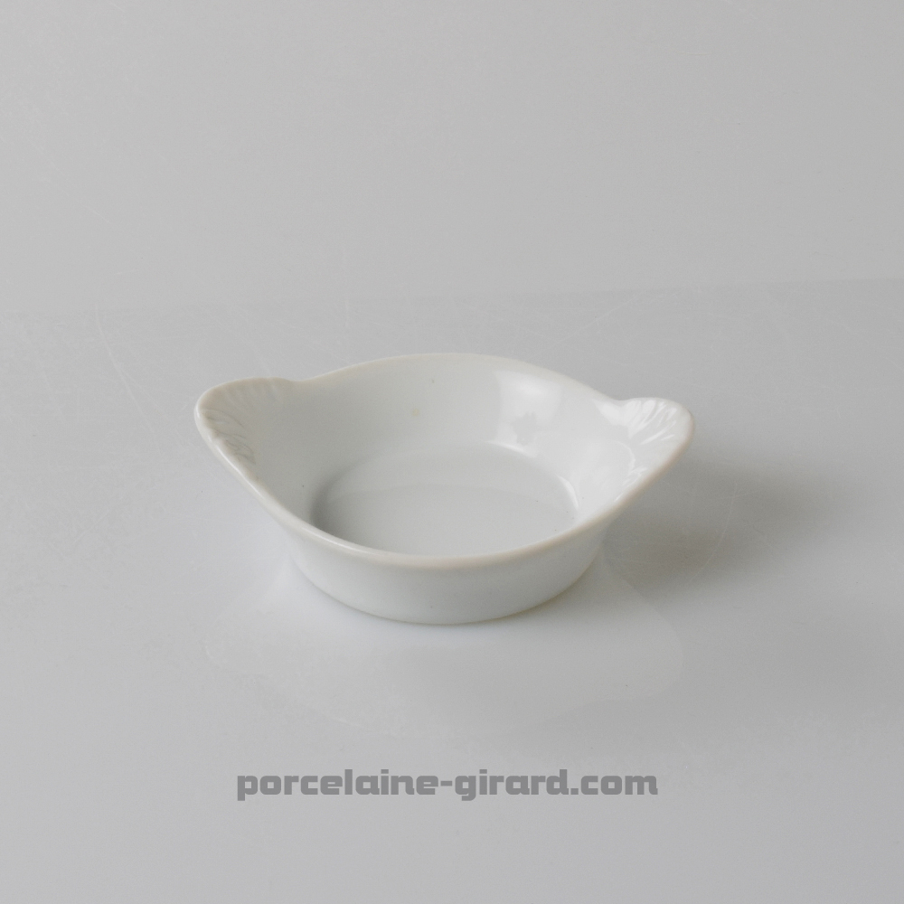 MISE EN BOUCHE PLAT A OREILLES 3.5CL 9X7CM  /