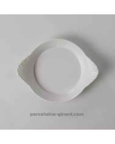 PLAT ROND OREILLES 17.3. X 14CM HT 2.4CM   /