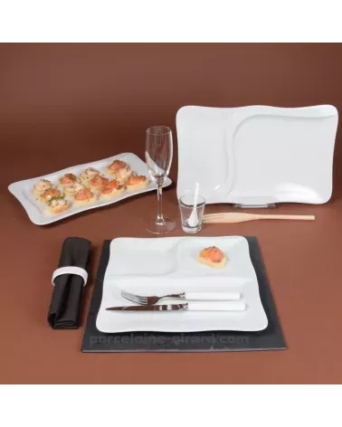 ASSIETTE RECTANGULAIRE 37X23CM  BURGER/