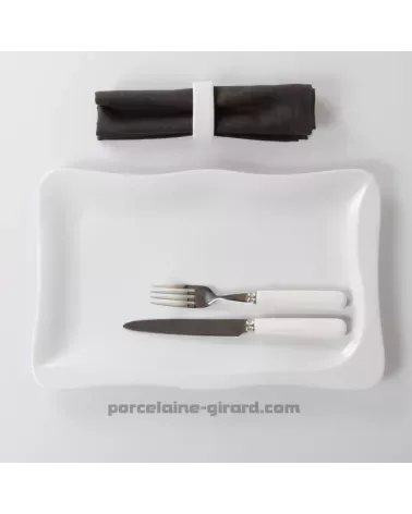 ASSIETTE RECTANGULAIRE 37X23CM  BURGER/