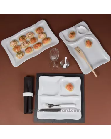 ASSIETTE SAVEUR 2 COMPARTIMENTS 37 X 23CM  /