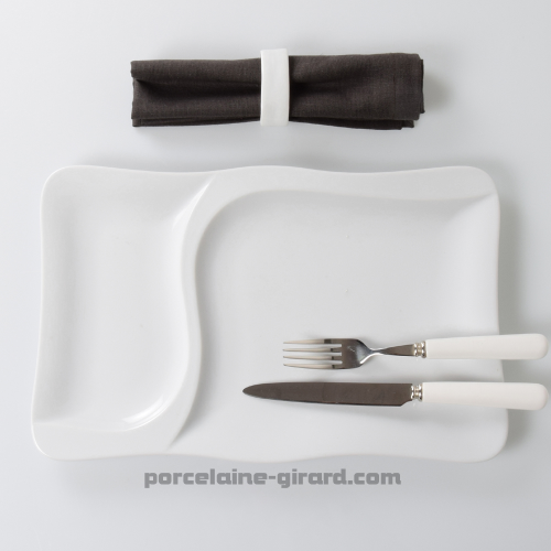 ASSIETTE SAVEUR 2 COMPARTIMENTS 37 X 23CM  /