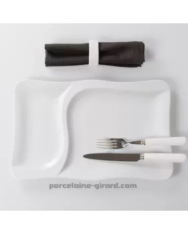 ASSIETTE SAVEUR 2 COMPARTIMENTS 37 X 23CM  /