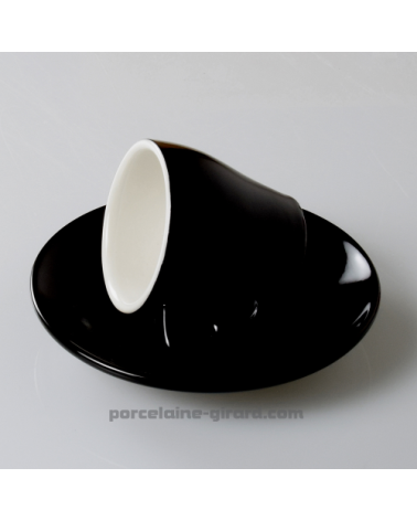 SOUS TASSE CAFE CLARA NOIR DIAMETRE 12CM  HT 1.5 CM/