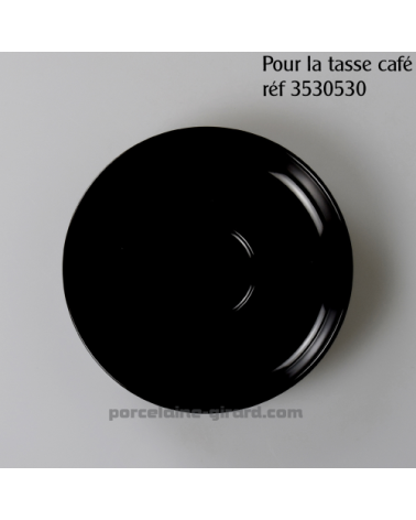 SOUS TASSE CAFE CLARA NOIR DIAMETRE 12CM  HT 1.5 CM/