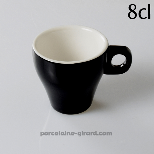 TASSE CAFE CLARA NOIR 8CL DIAMETRE 6.5CM HT 6.1CM  /