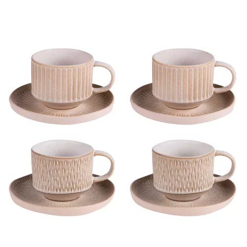 Coffret de 4 tasses avec sous tasses Miyaki 18 cl