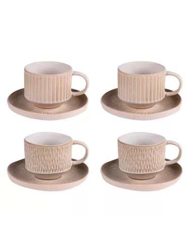 Coffret de 4 tasses avec sous tasses Miyaki 18 cl