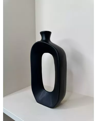 VASE LARGO NOIR 13X5.7CM HT 27CM