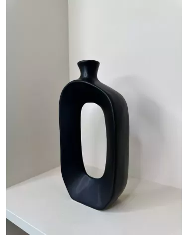 VASE LARGO NOIR 13X5.7CM HT 27CM