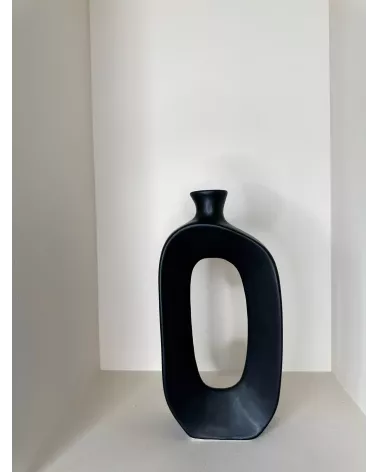 VASE LARGO NOIR 13X5.7CM HT 27CM