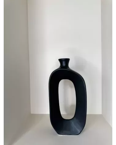VASE LARGO NOIR 13X5.7CM HT 27CM