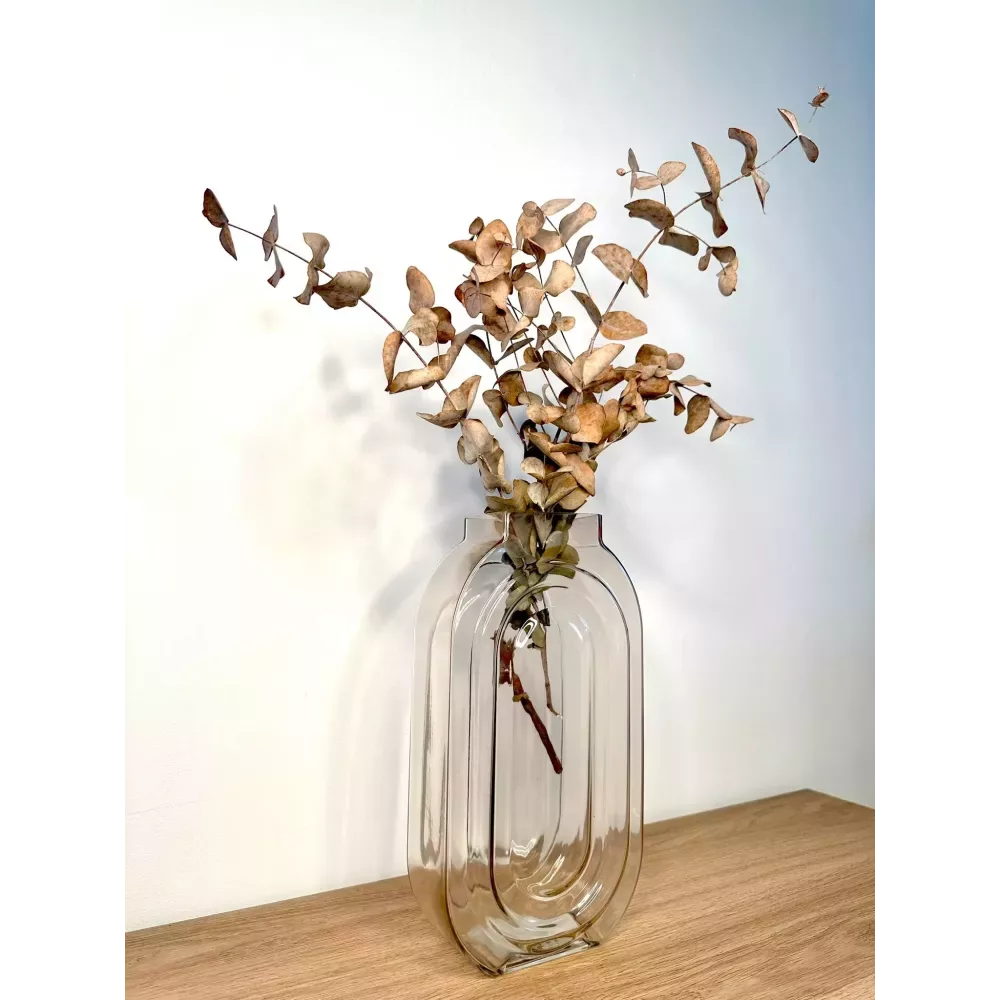 VASE RETRO TRANSPARENT 16X7CM HT 30CM