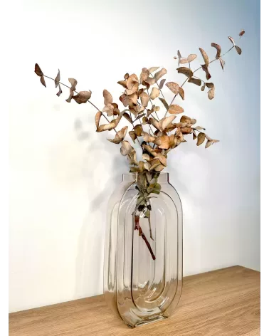 VASE RETRO TRANSPARENT 16X7CM HT 30CM