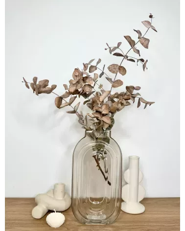 VASE RETRO TRANSPARENT 16X7CM HT 30CM