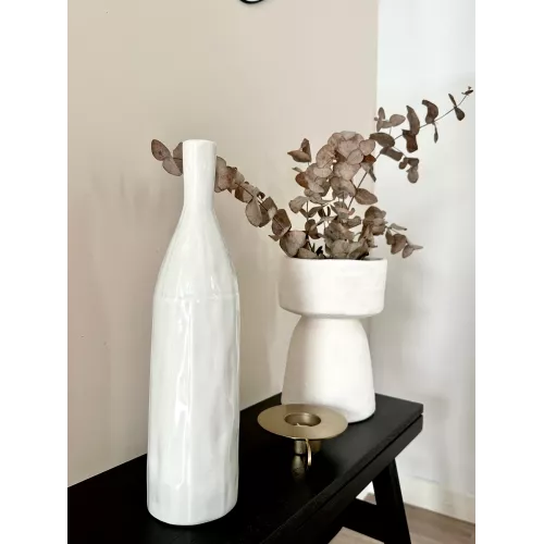 VASE BOUTEILLE WHITE 7.5X31CM