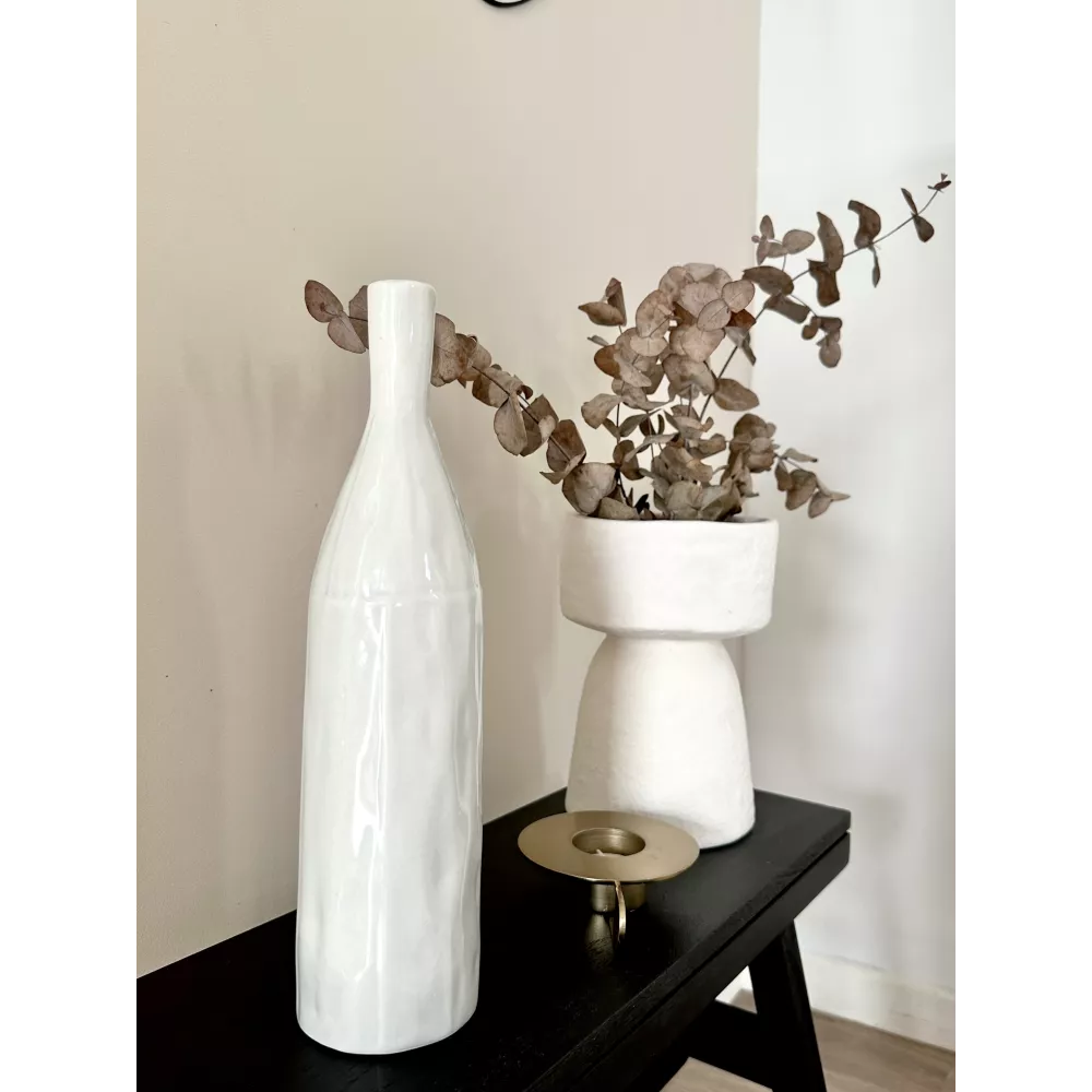 VASE BOUTEILLE WHITE 7.5X31CM