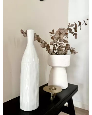 VASE BOUTEILLE WHITE 7.5X31CM