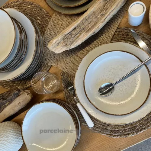 ASSIETTE PLATE CATHY DIAMETRE 27CM EN GRES/