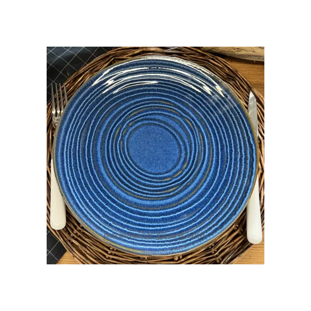 ASSIETTE PLATE MALO DIAMETRE 27CM DE COULEUR BLEUE EN GRES/