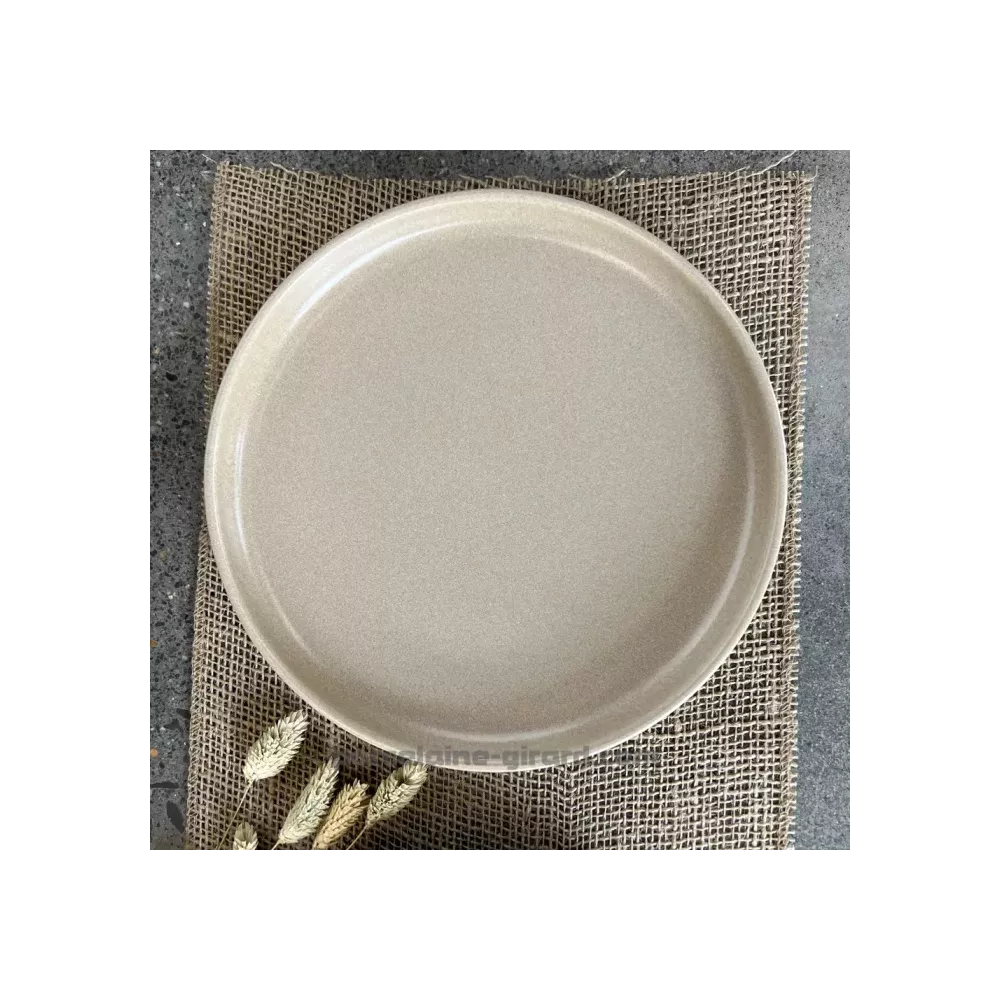 ASSIETTE DESSERT BIBOU DIAMETRE 22CM DE COULEUR SABLE EN GRES/