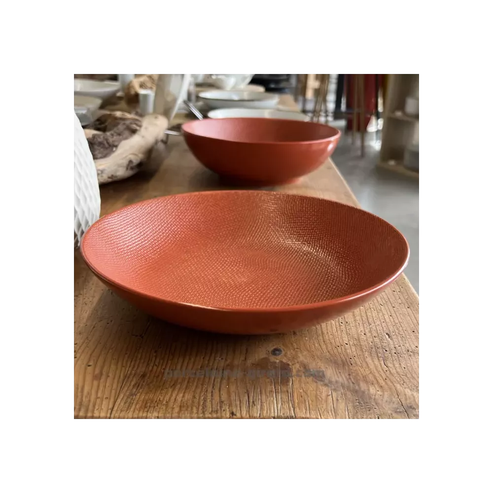 ASSIETTE A SALADE MADO DIAMETRE 25CM COULEUR TERRACOTTA EN GRES//