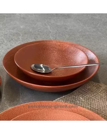 ASSIETTE A SALADE MADO DIAMETRE 25CM COULEUR TERRACOTTA EN GRES//