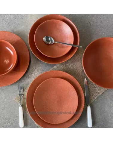 ASSIETTE PLATE MADO DIAMETRE 27CM COULEUR TERRACOTTA EN GRES/