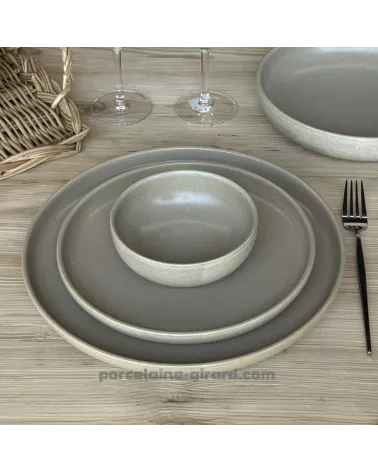 ASSIETTE DESSERT BIBOU DIAMETRE 22CM DE COULEUR SABLE EN GRES/