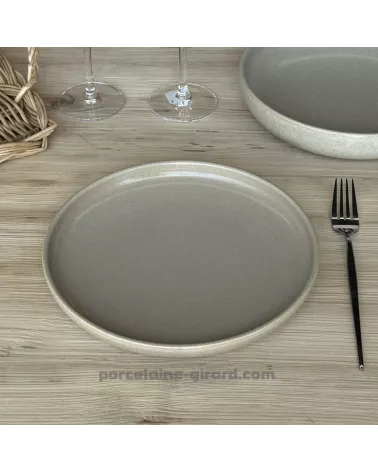 ASSIETTE DESSERT BIBOU DIAMETRE 22CM DE COULEUR SABLE EN GRES/