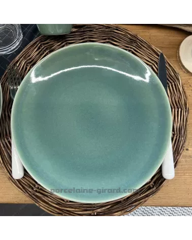 ASSIETTE PLATE BALOS DIAMETRE 27CM DE COULEUR VERT D EAU