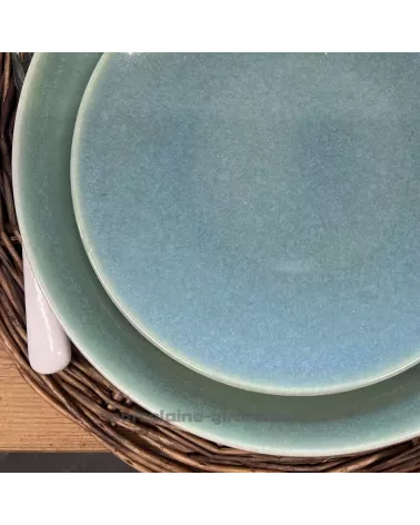 ASSIETTE PLATE BALOS DIAMETRE 27CM DE COULEUR VERT D EAU