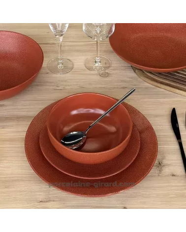 ASSIETTE PLATE MADO DIAMETRE 27CM COULEUR TERRACOTTA EN GRES/
