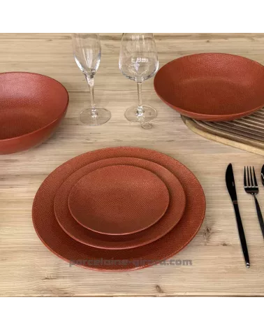 ASSIETTE PLATE MADO DIAMETRE 27CM COULEUR TERRACOTTA EN GRES/