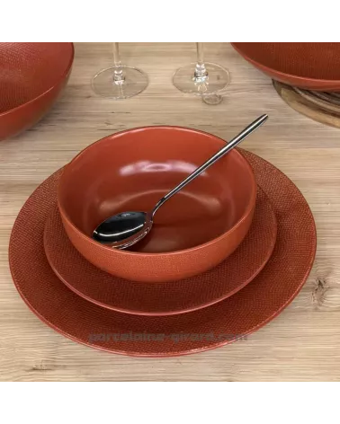 ASSIETTE PLATE MADO DIAMETRE 27CM COULEUR TERRACOTTA EN GRES/