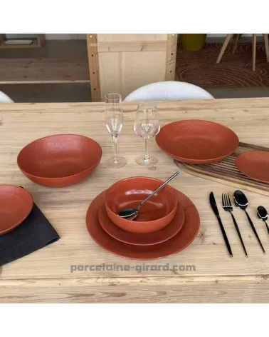 ASSIETTE DESSERT MADO 21CM COULEUR TERRACOTTA EN GRES//