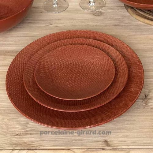 ASSIETTE DESSERT MADO 21CM COULEUR TERRACOTTA EN GRES//