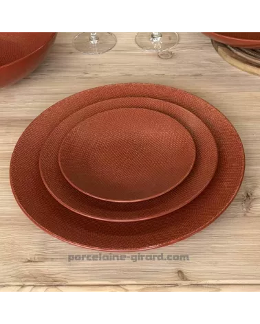 ASSIETTE DESSERT MADO 21CM COULEUR TERRACOTTA EN GRES//