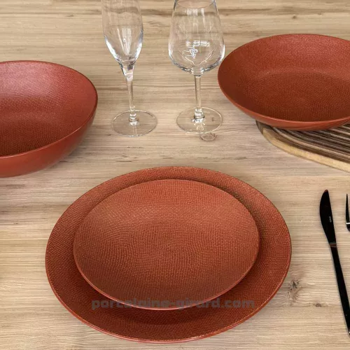 ASSIETTE DESSERT MADO 21CM COULEUR TERRACOTTA EN GRES//