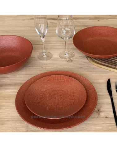 ASSIETTE DESSERT MADO 21CM COULEUR TERRACOTTA EN GRES//