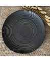 ASSIETTE PLATE ALEXA 27CM DE COULEUR NOIR EN GRES/